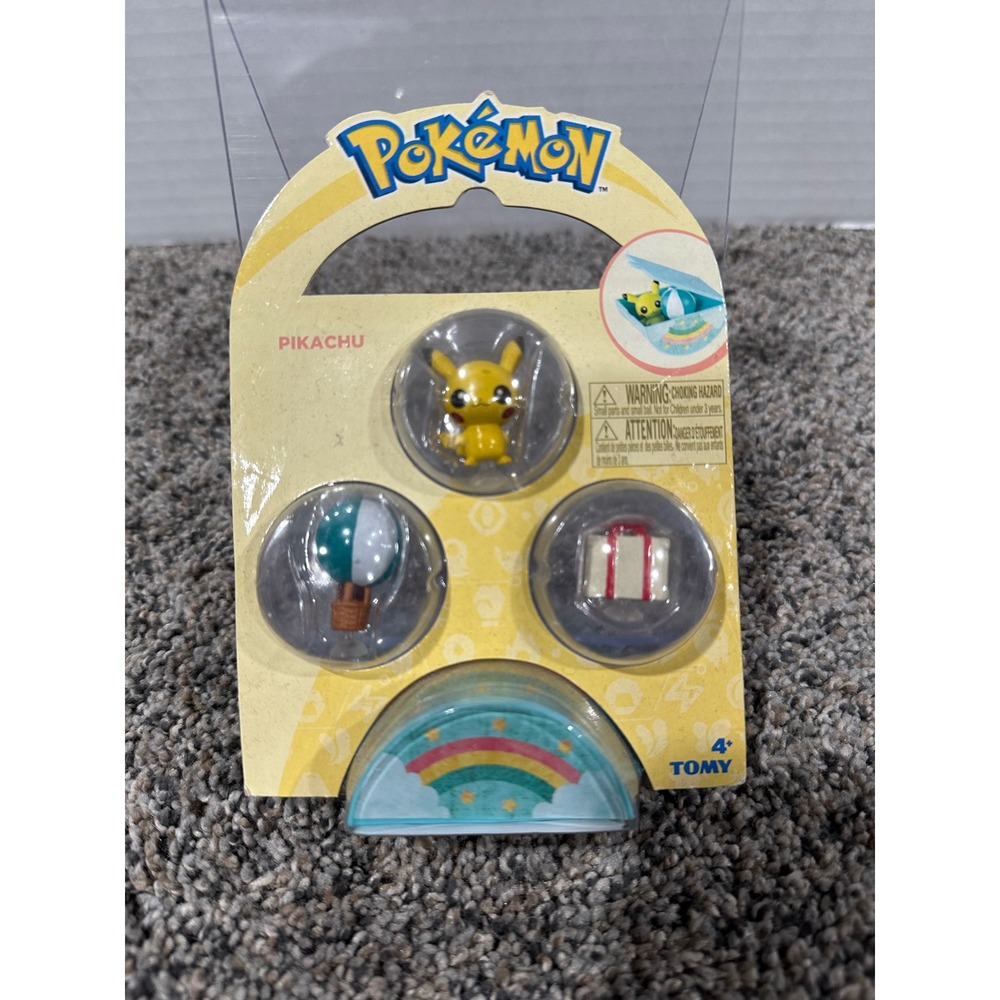 Figure Set Pokemon New Pikachu Hot Air Balloon Rainbow TOMY